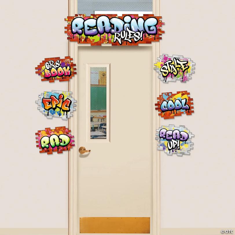 Graffiti Reading Rules Door Decorating Kit