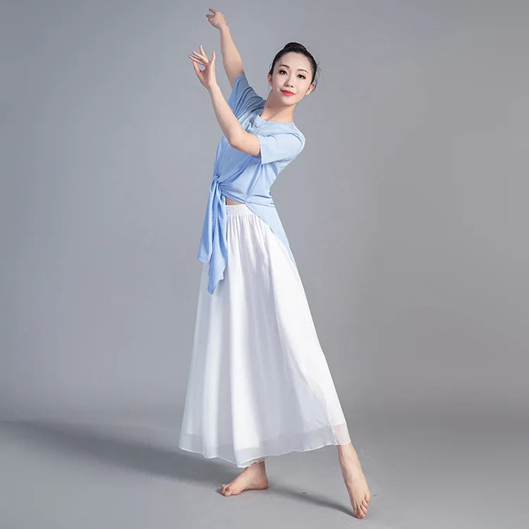 Women Dancing Pant For Women Classical Dance Modern Dance Chinese Folk Dance Practice Loose Pant Long Chiffon Wide Leg Pants