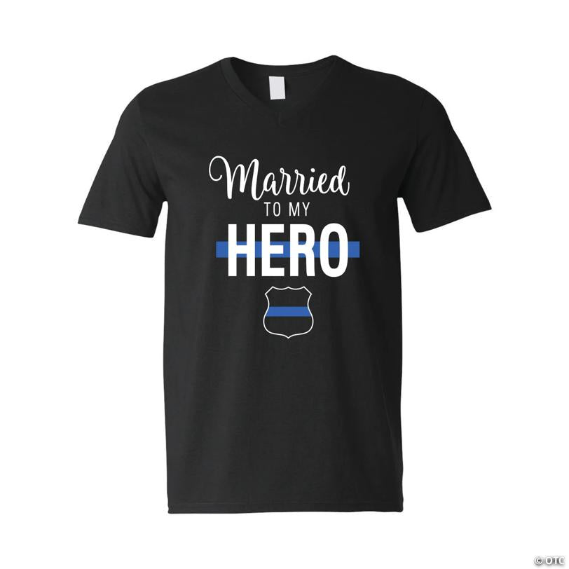 Married to My Hero Police Adult’s T-Shirt Elite Festo