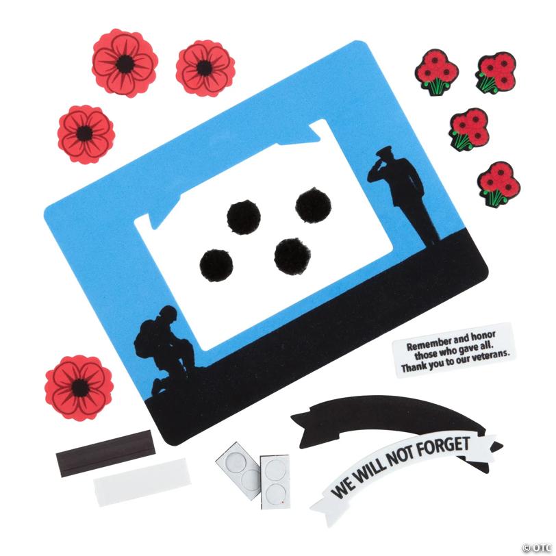 Memorial Day Picture Frame Magnet Craft Kit - Makes 12