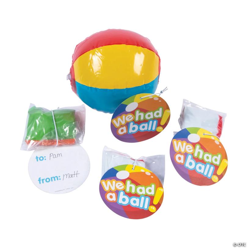 Mini Inflatable 5" Classic Beach Balls with Card - 12 Pc. | Elite Festo