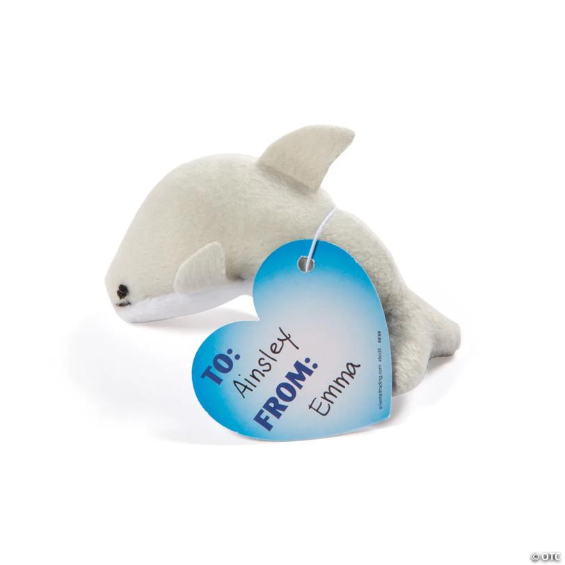 Mini Sea Life Stuffed Animals Valentine Exchanges with Card for 50