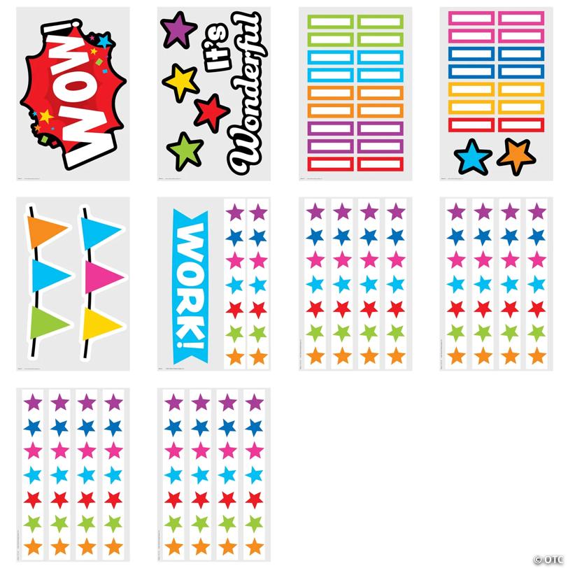 Multicolored Wow Work Wall Cardstock Bulletin Board Set – 62 Pc.