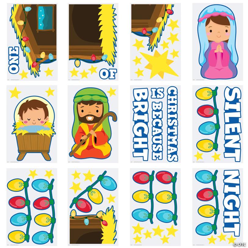 Nativity Christmas is Bright Classroom Bulletin Board Set - 55 Pc.