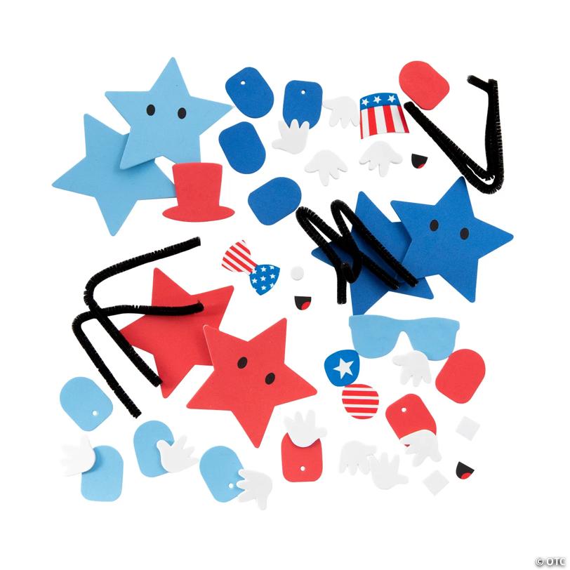 Patriotic Star Stand-Up Craft Kit - Makes 12