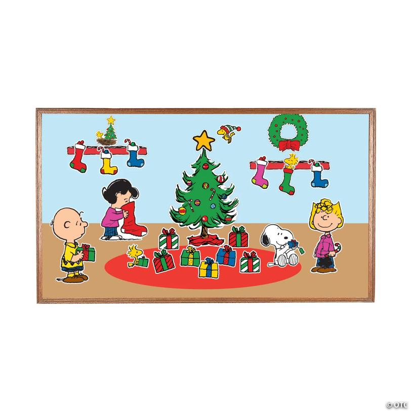 Peanuts Character Christmas Scene Classroom Bulletin Board Set – 39 Pc.
