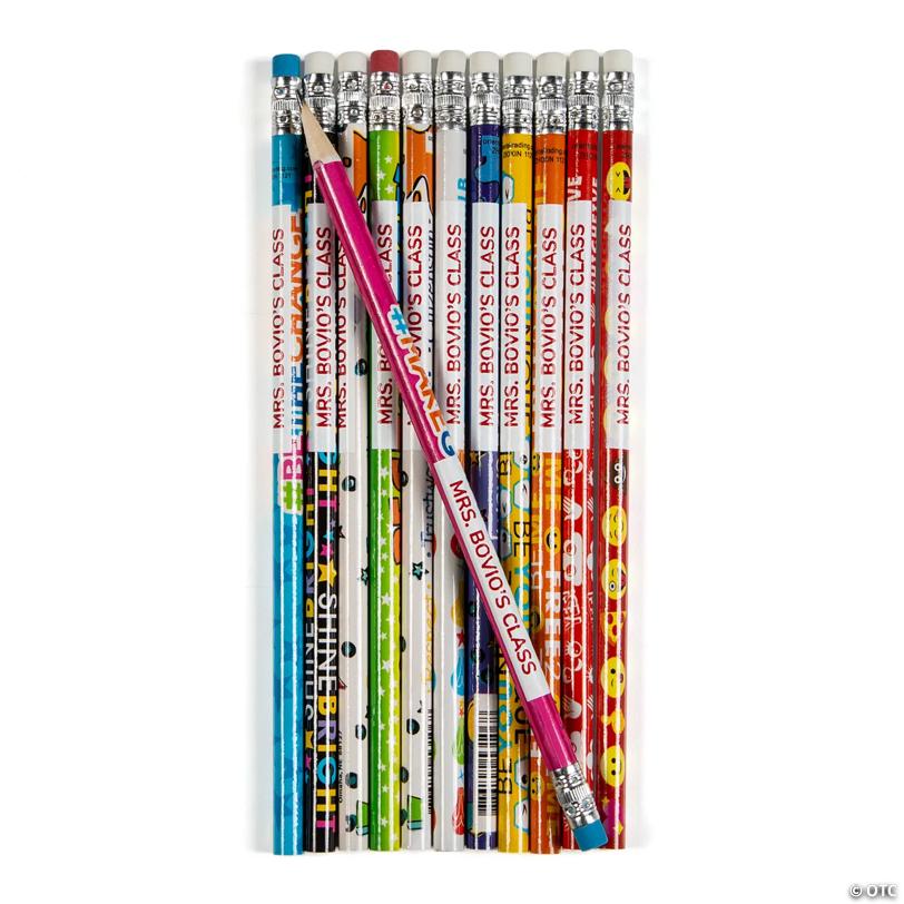 Personalized 240 Pc. Bulk Motivational Pencil Assortment with Tub