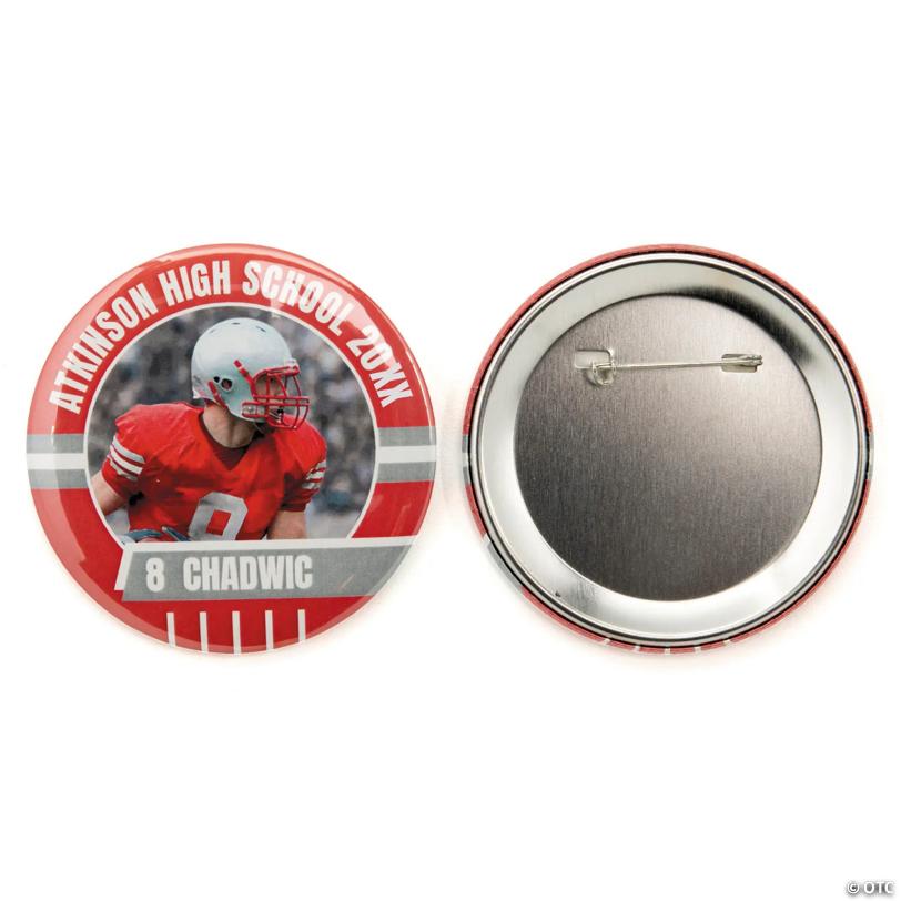 Personalized Football Buttons - 12 Pc. | Elite Festo
