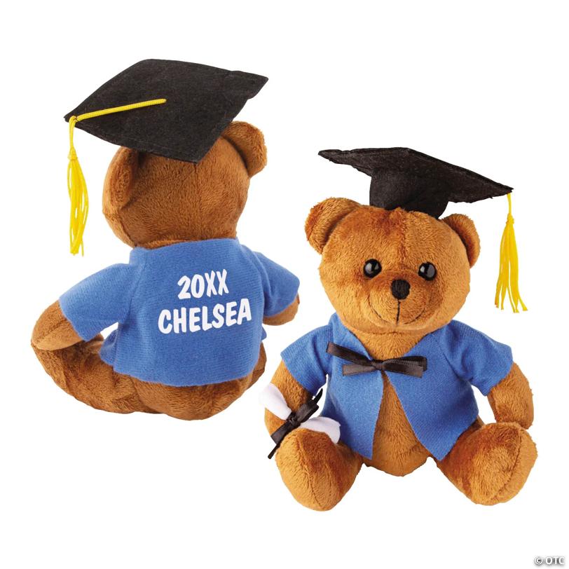 Personalized Graduation Stuffed Teddy Bear with Blue Shirt | Elite Festo