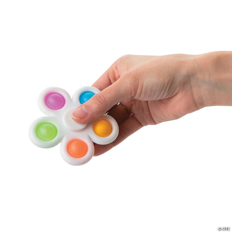 Personalized Lotsa Pops Popping Toy Flower Fidget Spinners - 24 Pc.