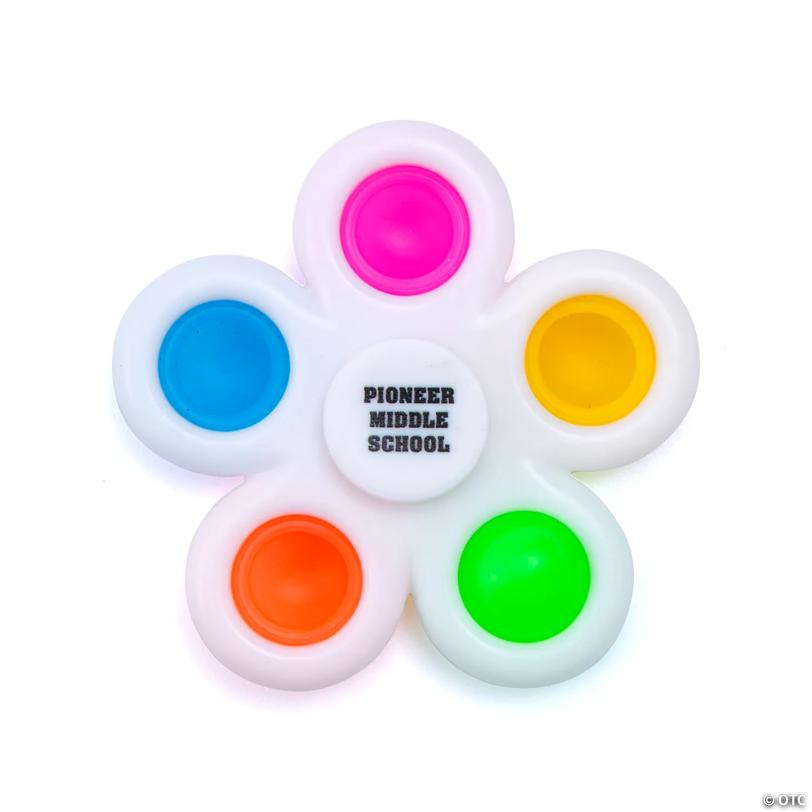 Personalized Lotsa Pops Popping Toy Flower Fidget Spinners - 24 Pc.