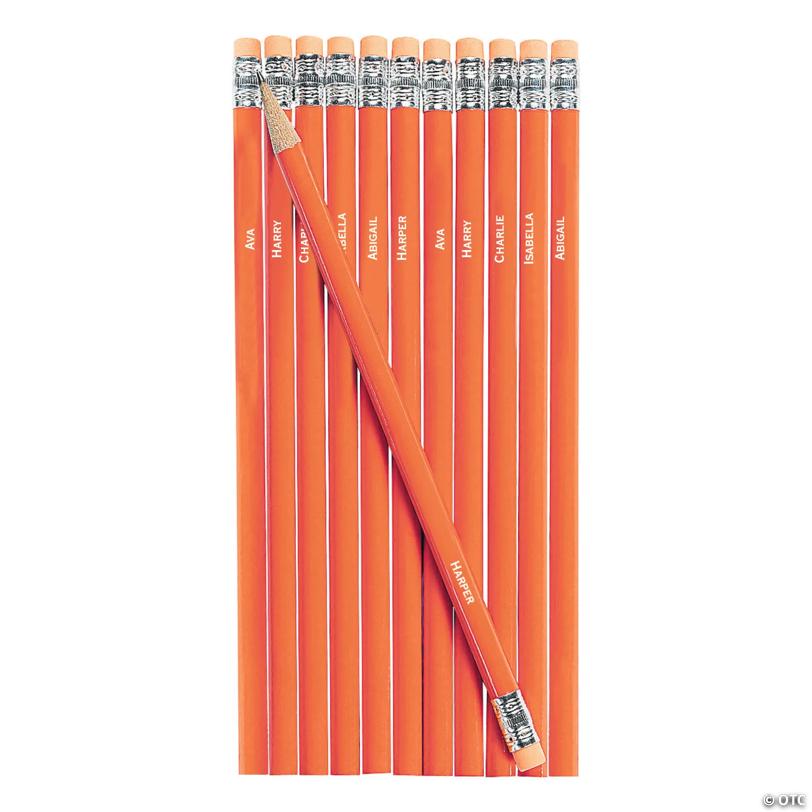 Personalized Multi Name Orange Pencils - 24 Pc.