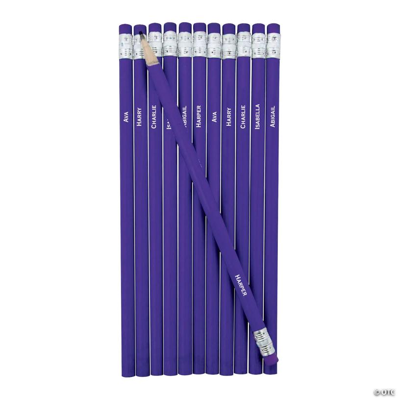 Personalized Multi Name Purple Pencils - 24 Pc.