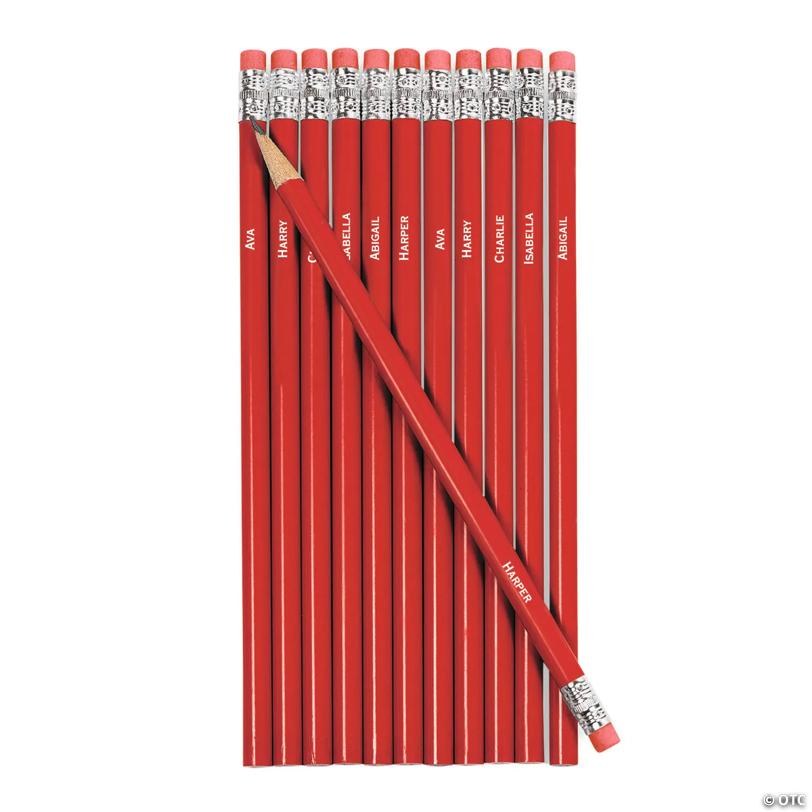 Personalized Multi Name Red Pencils - 24 Pc.