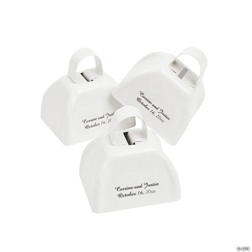 Personalized White Cowbells - 12 Pc. | Elite Festo