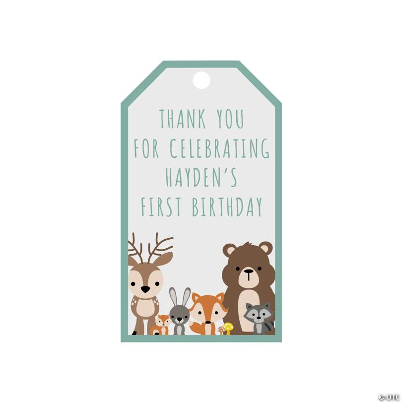 Personalized Woodland Favor Tags - 24 Pc.