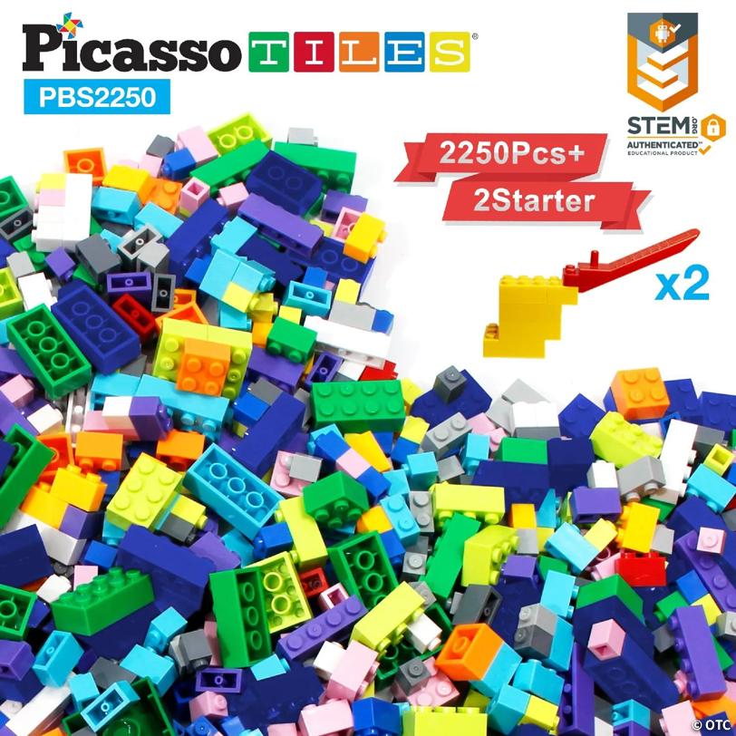 Picassotiles 2250 PC Construction Brick Building Blocks, Brick Compatible, Classic Brick, Brick Building Block Set, For Kids 3+