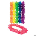 Premium Neon Large Petal Polyester Leis - 12 Pc. | Elite Festo