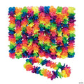 Premium Neon Rainbow Large Petal Polyester Flower Leis - 12 Pc. | Elite Festo