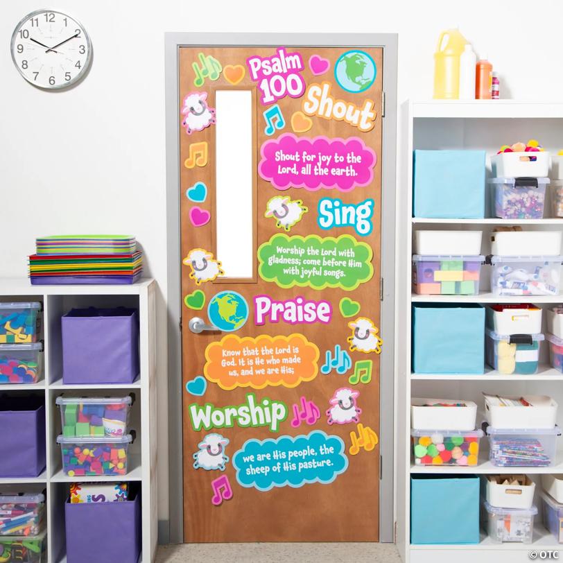 Psalm 100 Sunday School Classroom Door Decorating Kit - 33 Pc.