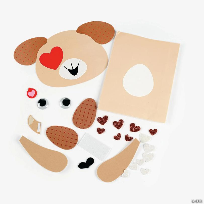 Puppy Valentine Card Holders Craft Kit - Makes 12