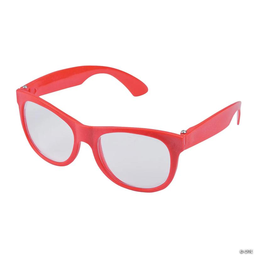 Red Clear Lens Glasses - 12 Pc. | Elite Festo
