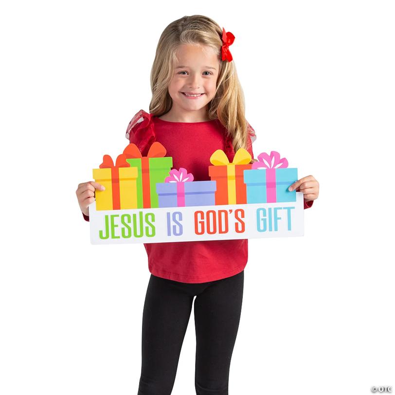 Religious Christmas Jesus is God’s Gift Classroom Bulletin Board Set - 33 Pc.