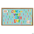 Religious Color Your World with God's Love Classroom Bulletin Board Set – 40 Pc.