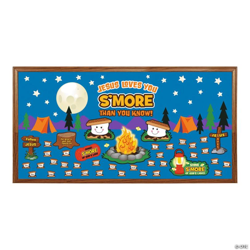 Religious Jesus Loves You S’More Classroom Bulletin Board Set - 103 Pc.
