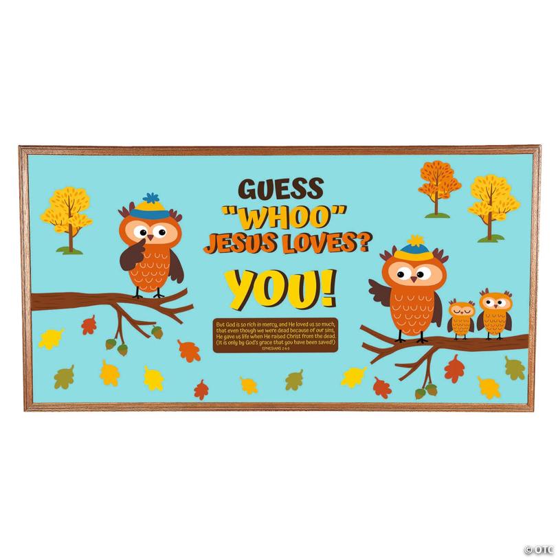 Religious Owl Bulletin Board Set - 9 Pc.