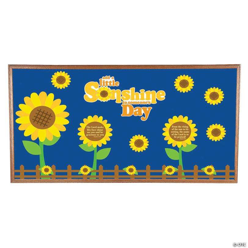Religious Sunflower Cardstock Classroom Bulletin Board Set - 29 Pc.