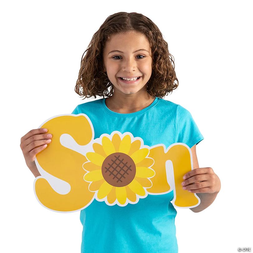 Religious Sunflower Cardstock Classroom Bulletin Board Set - 29 Pc.