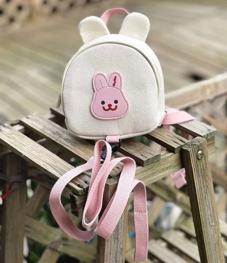Pet Backpack Small Dog Cat Dog Backpack Chest and Back Traction Rope Backpacks Cute Rabbit and Teddy Bear Bag Dog Accessories