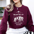 Beam Me Up This Place Sucks Sweatshirt Fashion Tv Shirt Streetwear Retro St5 Pullover Unisex Long Sleeves Sweatshirts Fans Gift