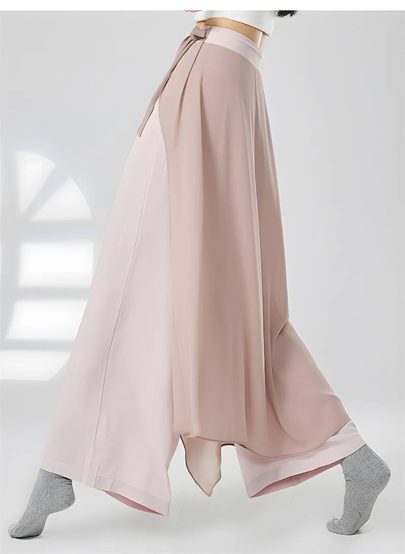 Modern Dance Pant For Women Wide Leg Chiffon Loose High Waisted Trousers Lady Classical Dance Practice Basic Pant Stage Costume
