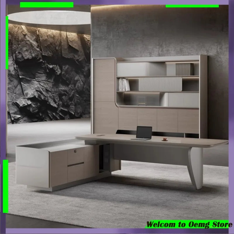 Contemporary Gaming Office Desk Luxury Modern Design Comfortable Workspace Organizer Escritorio Home Office Use Muebles Oficina