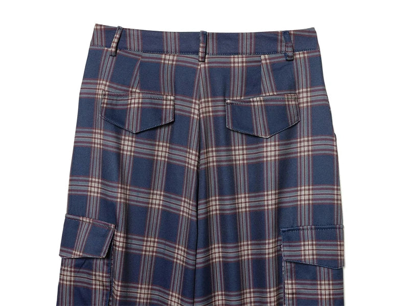 Women's Pant 2025 New Fashionable Checkered Lantern Cargo Pants for Women Casual Chic Women Trousers