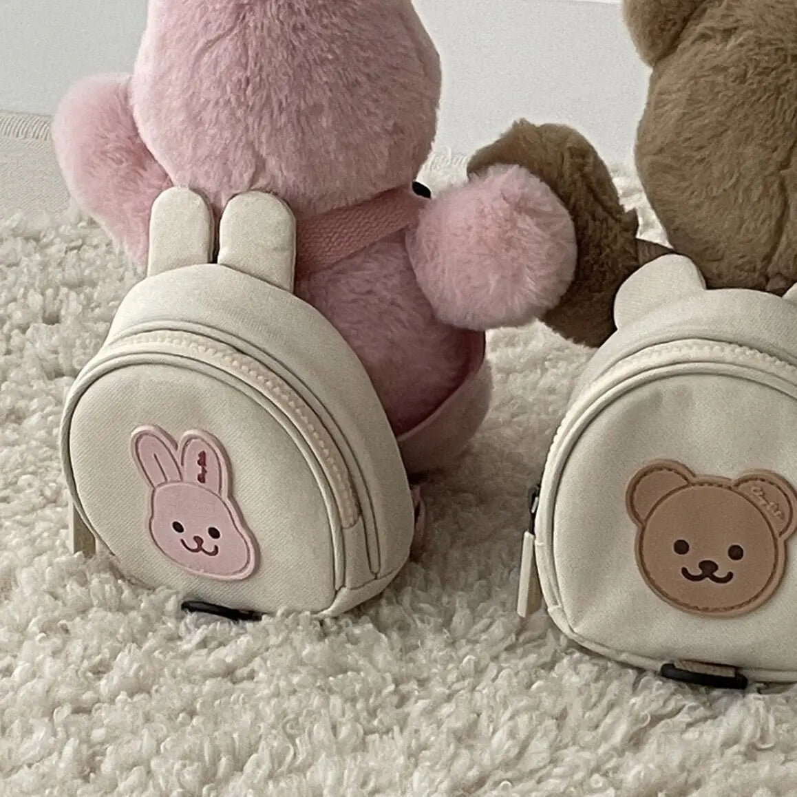 Pet Backpack Small Dog Cat Dog Backpack Chest and Back Traction Rope Backpacks Cute Rabbit and Teddy Bear Bag Dog Accessories