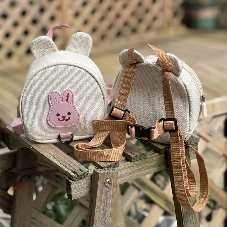 Pet Backpack Small Dog Cat Dog Backpack Chest and Back Traction Rope Backpacks Cute Rabbit and Teddy Bear Bag Dog Accessories