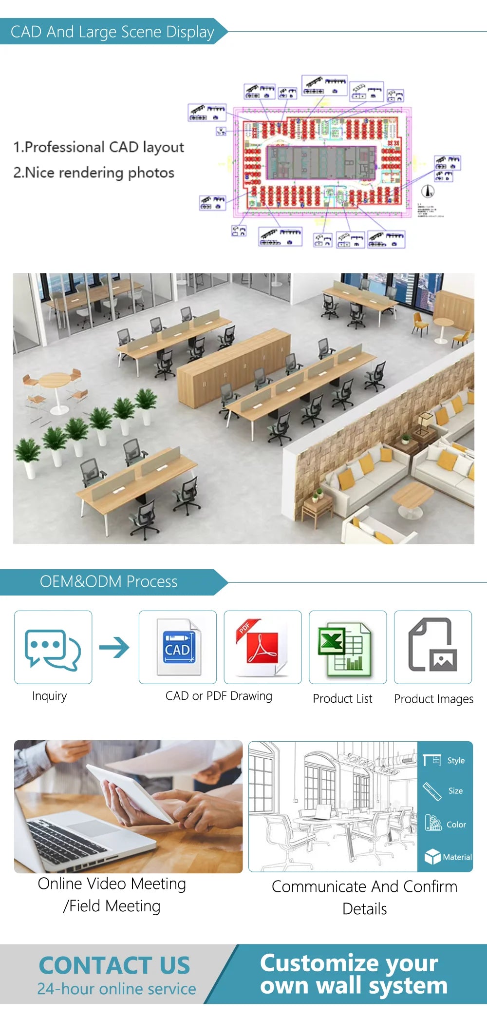 Factory Wholesale Workstation Desk Furniture Modern Employee Modularization Office Table  boss office desk