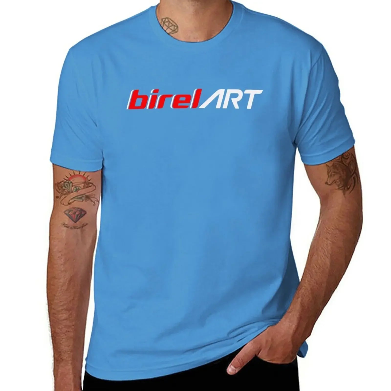 sweat shirts man clothes funny t shirts plus size tops t shirt for men New BIREL ART T-Shirt  Round Collar harajuku Crewneck2024