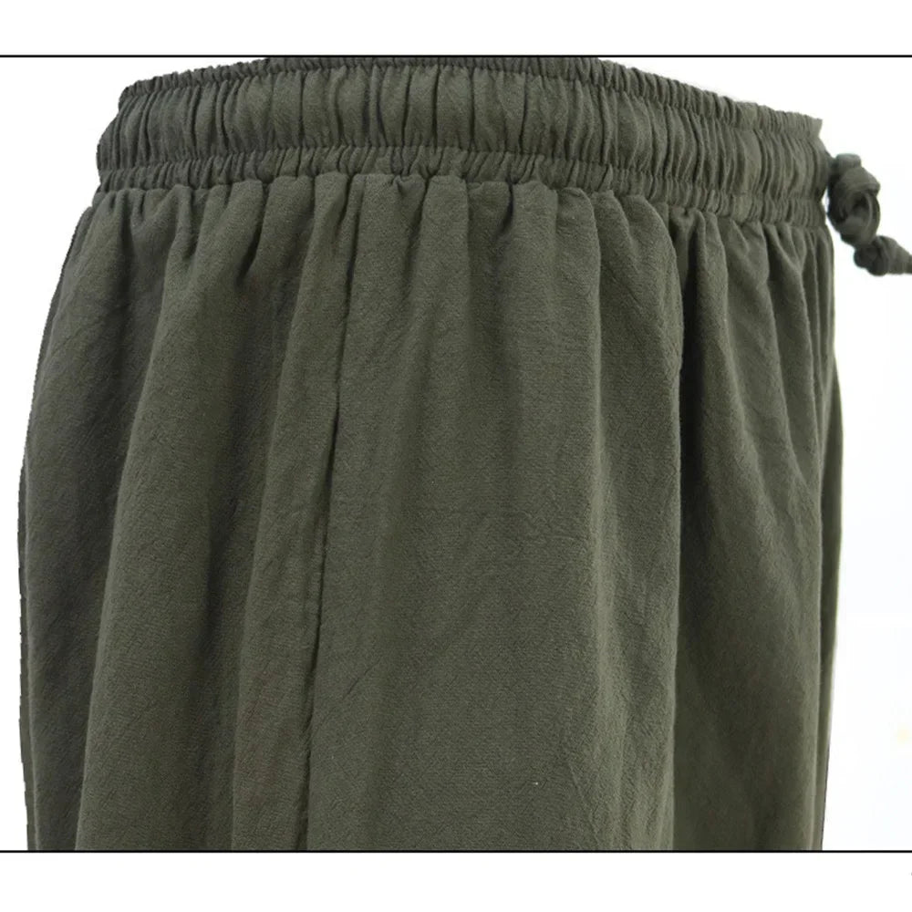 Pirate Pant Viking Costume for Men Renaissance Medieval Pants Drawstring Shorts Halloween Costume Adult Cosplay