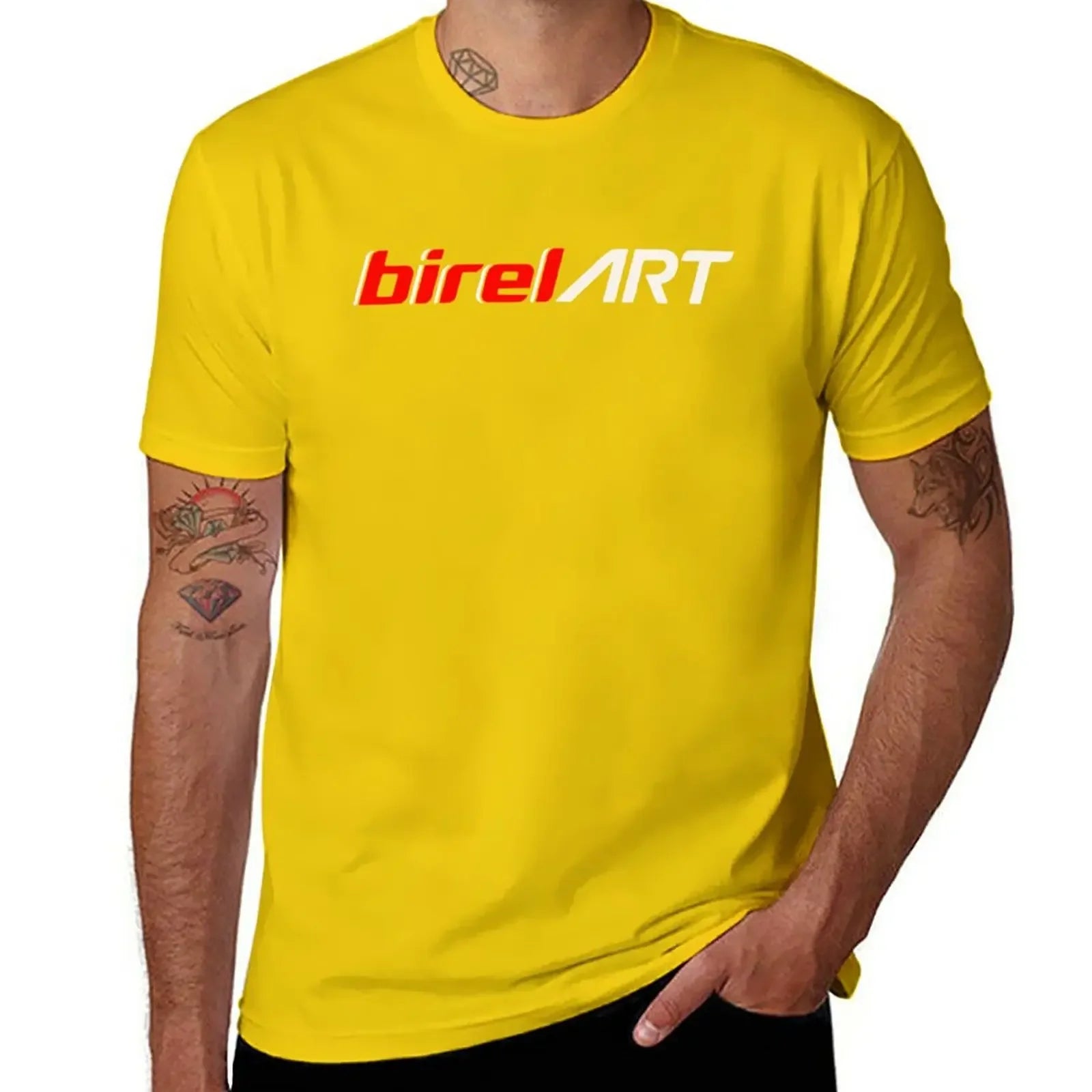 sweat shirts man clothes funny t shirts plus size tops t shirt for men New BIREL ART T-Shirt  Round Collar harajuku Crewneck2024