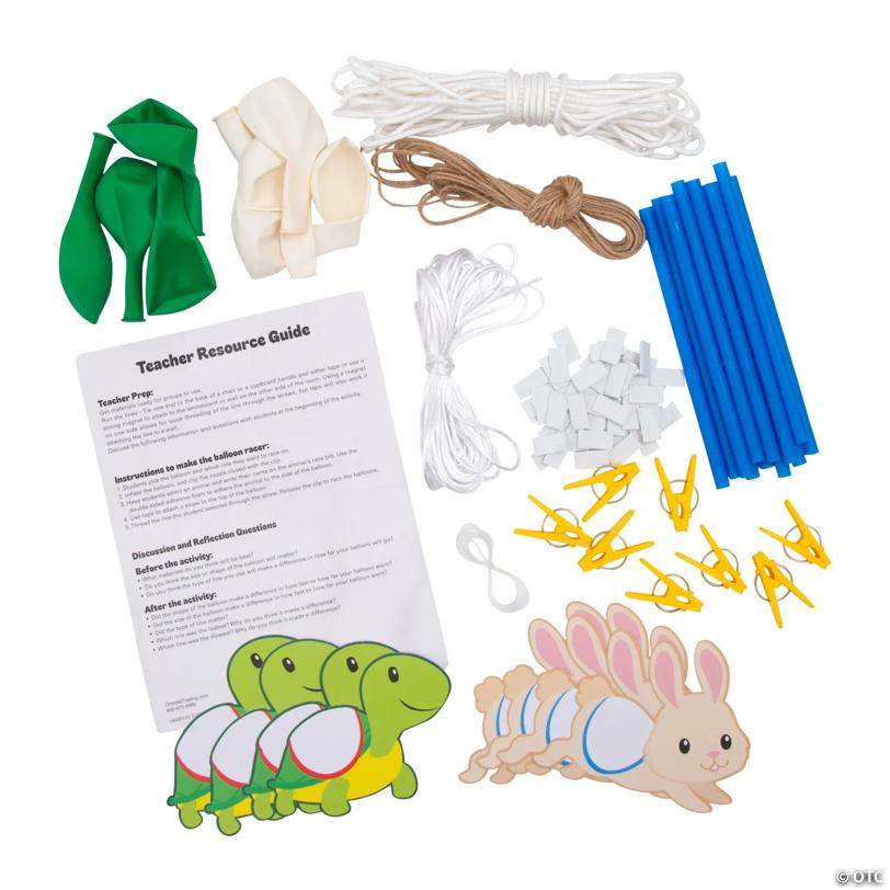 STEM Animal Balloon Race Activity Learning Challenge Craft Kit - Makes 12 Races