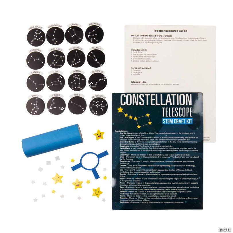 STEM Constellation Telescope Activity Learning Challenge Craft Kit - Makes 12