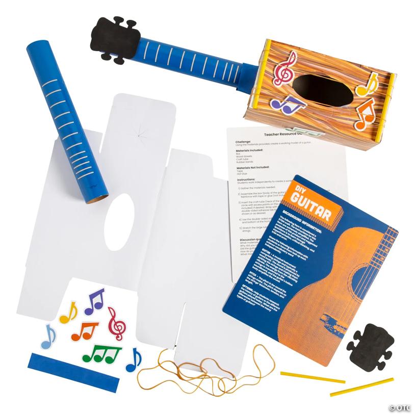 STEM DIY Guitar Activity Learning Challenge Craft Kit - Makes 12
