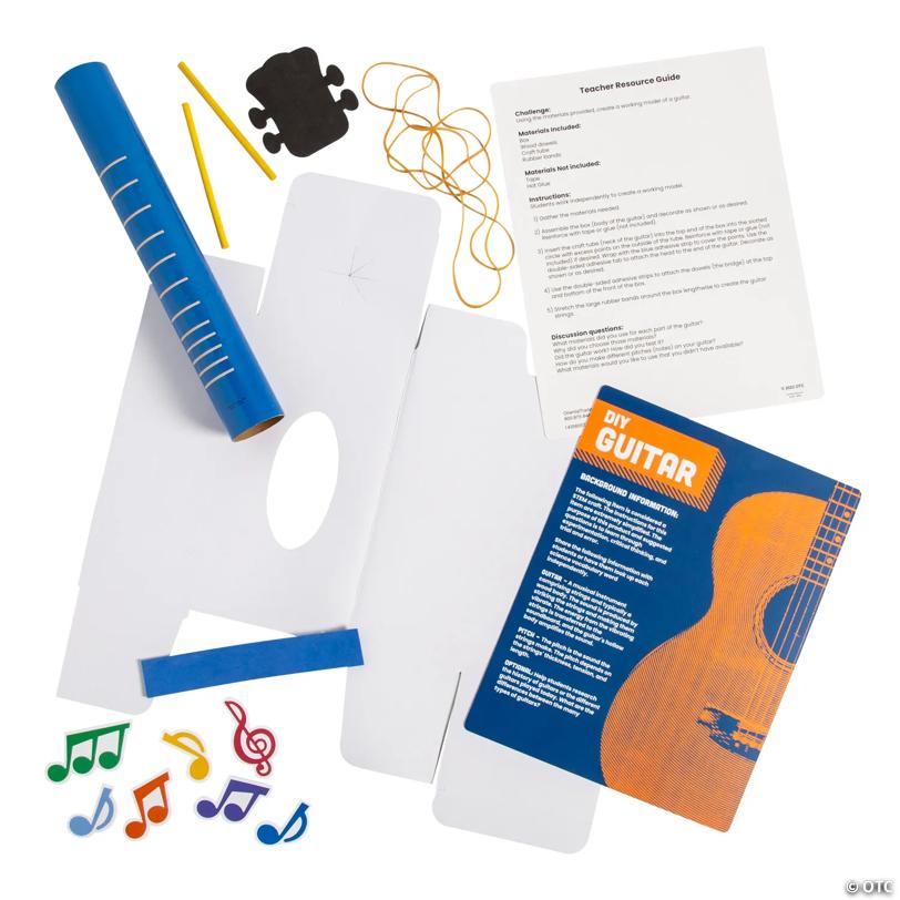 STEM DIY Guitar Activity Learning Challenge Craft Kit - Makes 12