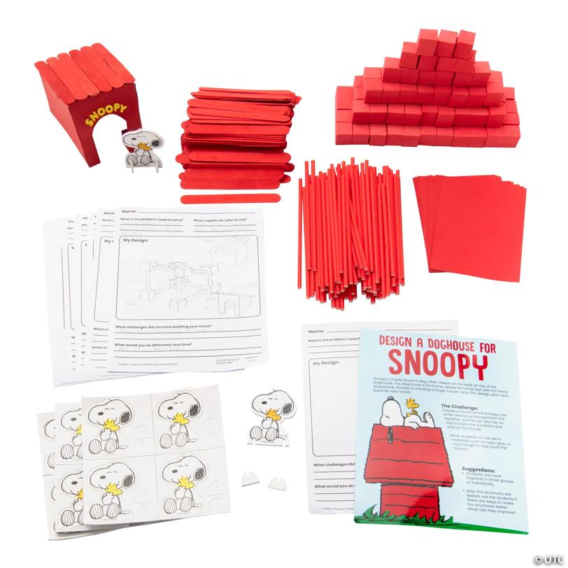 STEM Peanuts Snoopy House Activity Learning Challenge Craft Kit - Makes 12
