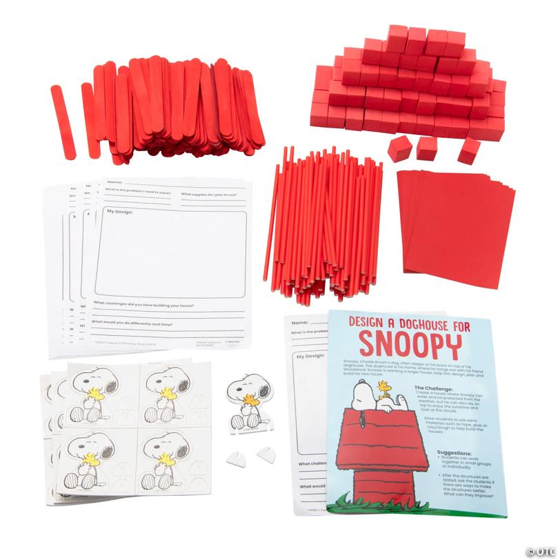 STEM Peanuts Snoopy House Activity Learning Challenge Craft Kit - Makes 12