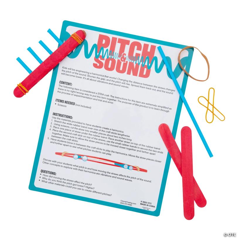 STEM Pitch Sound Harmonica Activity Learning Challenge Craft Kit - Makes 12
